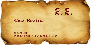 Rácz Rozina névjegykártya