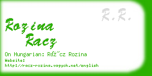 rozina racz business card